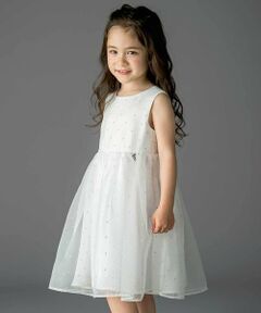 Tartine et Chocolat / タルティーヌ エ ショコラ ドレス | 【日本製】サテン×マットオーガンジードットドレス(100〜140cm)