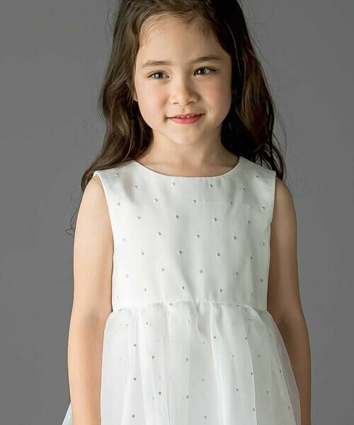 Tartine et Chocolat / タルティーヌ エ ショコラ ドレス | 【日本製】サテン×マットオーガンジードットドレス(100〜140cm) | 詳細3