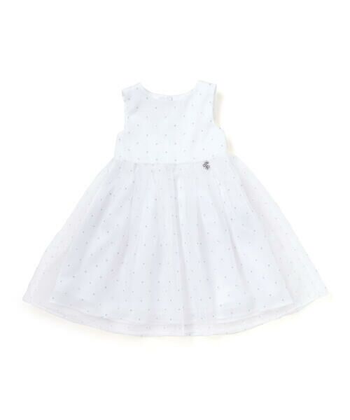 Tartine et Chocolat / タルティーヌ エ ショコラ ドレス | 【日本製】サテン×マットオーガンジードットドレス(100〜140cm) | 詳細4