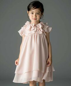 Tartine et Chocolat / タルティーヌ エ ショコラ ドレス | 梨地リボン付け襟2WAYドレス(90〜130cm)