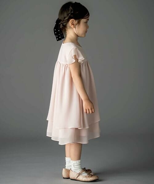 Tartine et Chocolat / タルティーヌ エ ショコラ ドレス | 梨地リボン付け襟2WAYドレス(90〜130cm) | 詳細4