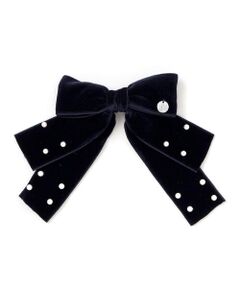 Tartine et Chocolat / タルティーヌ エ ショコラ カチューシャ・カチューム・その他 | ベロアパール付きリボンクリップ