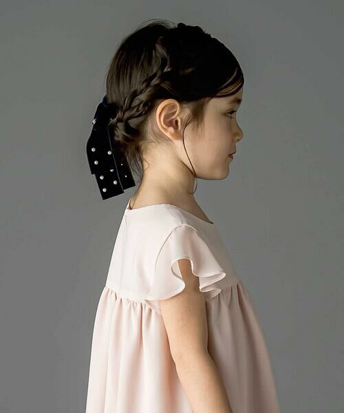 Tartine et Chocolat / タルティーヌ エ ショコラ カチューシャ・カチューム・その他 | ベロアパール付きリボンクリップ | 詳細2