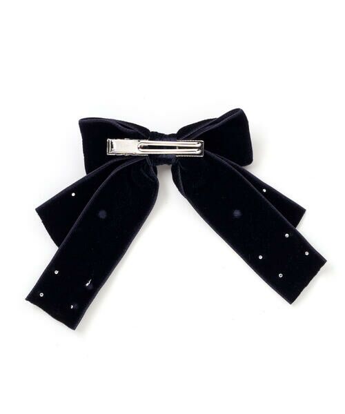 Tartine et Chocolat / タルティーヌ エ ショコラ カチューシャ・カチューム・その他 | ベロアパール付きリボンクリップ | 詳細3