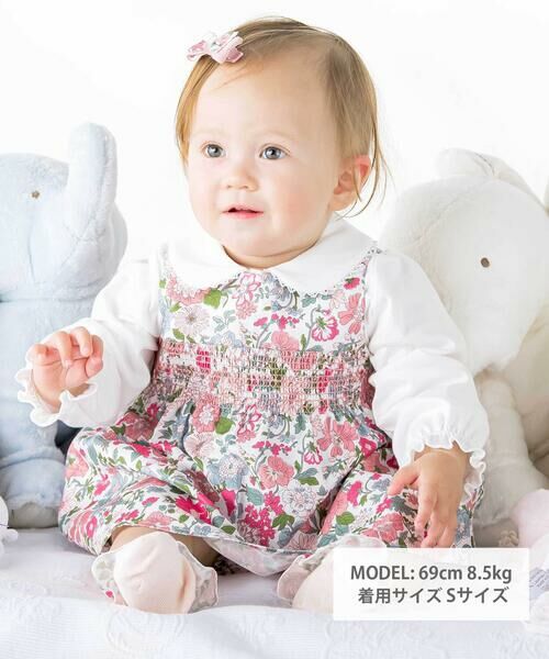 Tartine et Chocolat / タルティーヌ エ ショコラ ベビー・キッズウエア | 【お揃い】バイオシルスムース襟レースリボンブラウスベビー(70〜90cm) | 詳細1