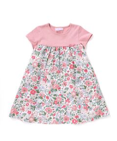 Tartine et Chocolat / タルティーヌ エ ショコラ ミニ丈・ひざ丈ワンピース | 【日本製】【お揃い】リバティビエラ(DaisyMorisia)半袖切り替えワンピース(100〜140cm)