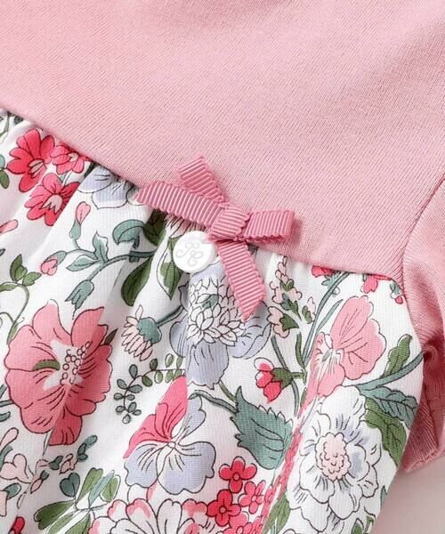 Tartine et Chocolat / タルティーヌ エ ショコラ ミニ丈・ひざ丈ワンピース | 【日本製】【お揃い】リバティビエラ(DaisyMorisia)半袖切り替えワンピース(100〜140cm) | 詳細3