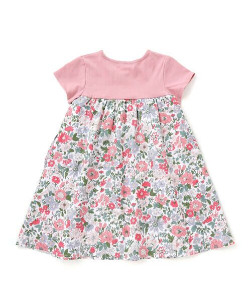 Tartine et Chocolat / タルティーヌ エ ショコラ ミニ丈・ひざ丈ワンピース | 【日本製】【お揃い】リバティビエラ(DaisyMorisia)半袖切り替えワンピース(100〜140cm) | 詳細1