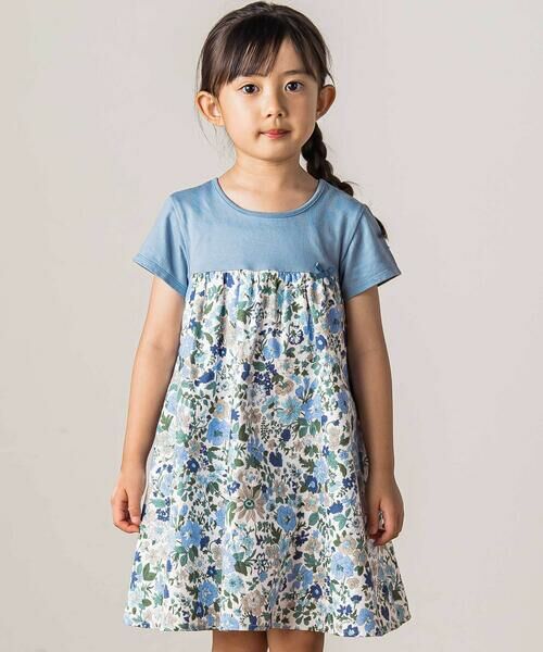 Tartine et Chocolat / タルティーヌ エ ショコラ ミニ丈・ひざ丈ワンピース | 【日本製】【お揃い】リバティビエラ(DaisyMorisia)半袖切り替えワンピース(100〜140cm) | 詳細13