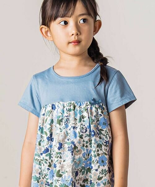 Tartine et Chocolat / タルティーヌ エ ショコラ ミニ丈・ひざ丈ワンピース | 【日本製】【お揃い】リバティビエラ(DaisyMorisia)半袖切り替えワンピース(100〜140cm) | 詳細14