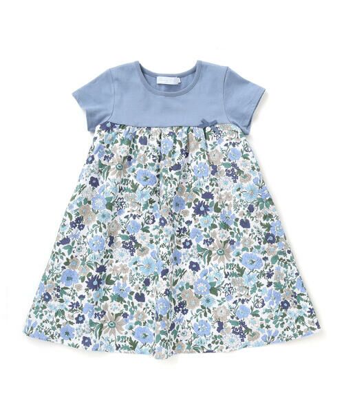 Tartine et Chocolat / タルティーヌ エ ショコラ ミニ丈・ひざ丈ワンピース | 【日本製】【お揃い】リバティビエラ(DaisyMorisia)半袖切り替えワンピース(100〜140cm) | 詳細15