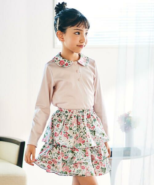 Tartine et Chocolat / タルティーヌ エ ショコラ その他パンツ | 【日本製】【お揃い】リバティビエラ(DaisyMorisia)フリルキュロットパンツ(90〜140cm) | 詳細2