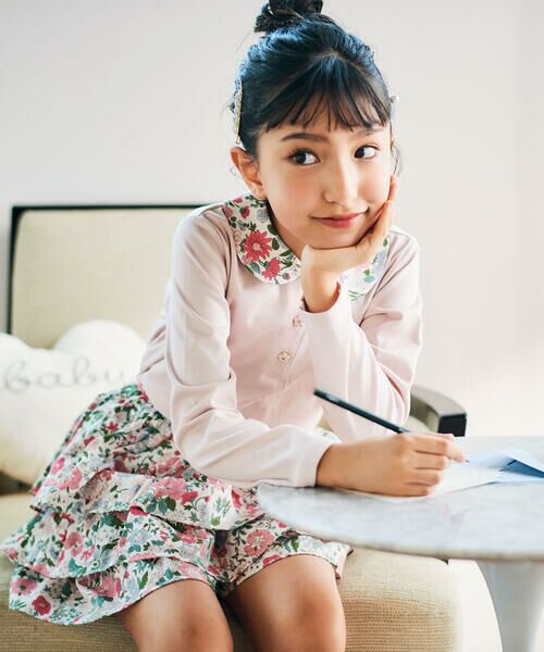 Tartine et Chocolat / タルティーヌ エ ショコラ その他パンツ | 【日本製】【お揃い】リバティビエラ(DaisyMorisia)フリルキュロットパンツ(90〜140cm) | 詳細3