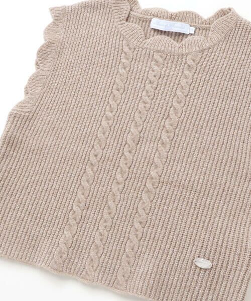 Tartine et Chocolat / タルティーヌ エ ショコラ ベスト | スカラップ畦編みニットベスト(100〜140cm) | 詳細11