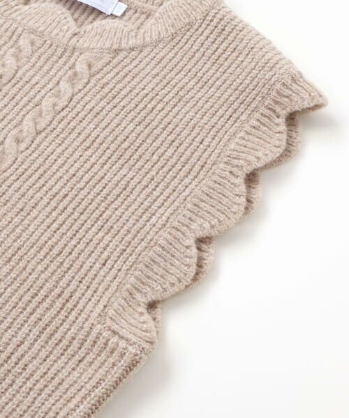 Tartine et Chocolat / タルティーヌ エ ショコラ ベスト | スカラップ畦編みニットベスト(100〜140cm) | 詳細12