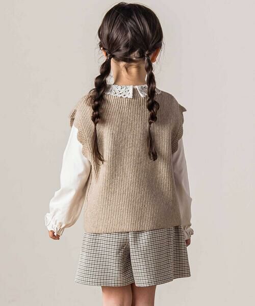 Tartine et Chocolat / タルティーヌ エ ショコラ ベスト | スカラップ畦編みニットベスト(100〜140cm) | 詳細7
