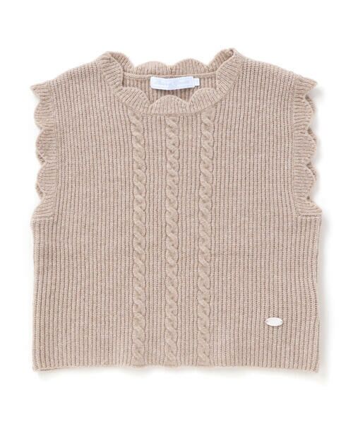 Tartine et Chocolat / タルティーヌ エ ショコラ ベスト | スカラップ畦編みニットベスト(100〜140cm) | 詳細8