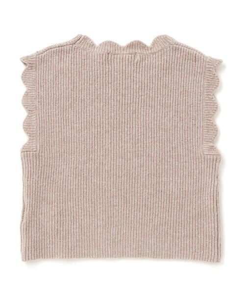 Tartine et Chocolat / タルティーヌ エ ショコラ ベスト | スカラップ畦編みニットベスト(100〜140cm) | 詳細9