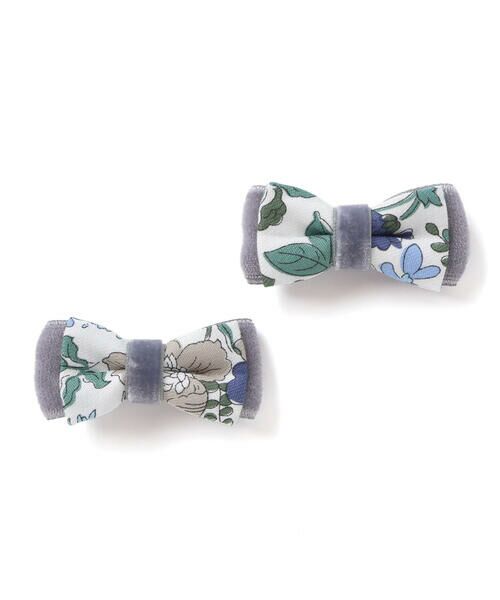 Tartine et Chocolat/タルティーヌ エ ショコラ 【日本製】【お揃い】リバティビエラ(DaisyMorisia)ヘアクリップ2点セット ブルー系 ワンサイズ Tartine et Chocolat/タルティーヌ エ ショコラ 【日本製】【お揃い】リバティビエラ(DaisyMorisia)ヘアクリップ2点セット ブルー系 ワンサイズ