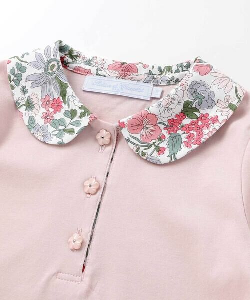 Tartine et Chocolat / タルティーヌ エ ショコラ Tシャツ | 【日本製】【お揃い】リバティビエラ(DaisyMorisia)×花ボタン長袖Tシャツ(100〜140cm) | 詳細9