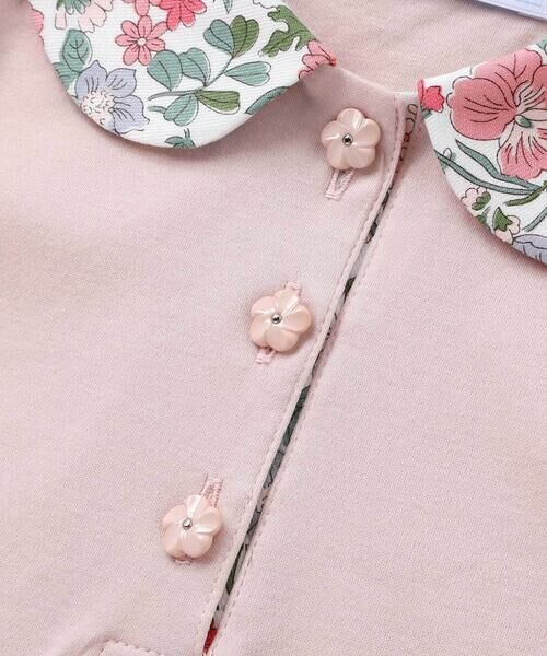 Tartine et Chocolat / タルティーヌ エ ショコラ Tシャツ | 【日本製】【お揃い】リバティビエラ(DaisyMorisia)×花ボタン長袖Tシャツ(100〜140cm) | 詳細10