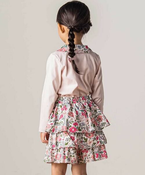 Tartine et Chocolat / タルティーヌ エ ショコラ Tシャツ | 【日本製】【お揃い】リバティビエラ(DaisyMorisia)×花ボタン長袖Tシャツ(100〜140cm) | 詳細6