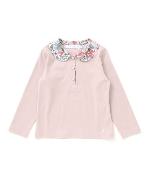 Tartine et Chocolat / タルティーヌ エ ショコラ Tシャツ | 【日本製】【お揃い】リバティビエラ(DaisyMorisia)×花ボタン長袖Tシャツ(100〜140cm) | 詳細7