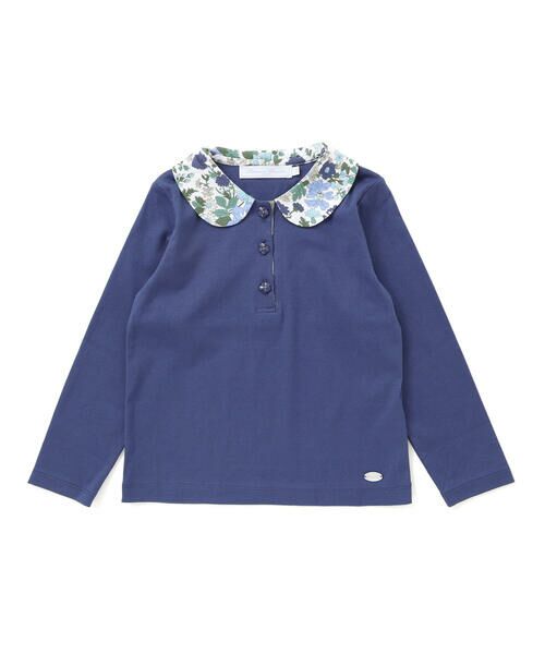 Tartine et Chocolat / タルティーヌ エ ショコラ Tシャツ | 【日本製】【お揃い】リバティビエラ(DaisyMorisia)×花ボタン長袖Tシャツ(100〜140cm) | 詳細17