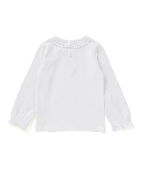 Tartine et Chocolat / タルティーヌ エ ショコラ Tシャツ | コンパクトコットン襟レース長袖Tシャツ(90〜140cm) | 詳細4