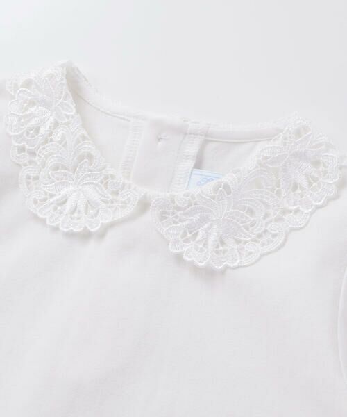 Tartine et Chocolat / タルティーヌ エ ショコラ Tシャツ | コンパクトコットン襟レース長袖Tシャツ(90〜140cm) | 詳細5