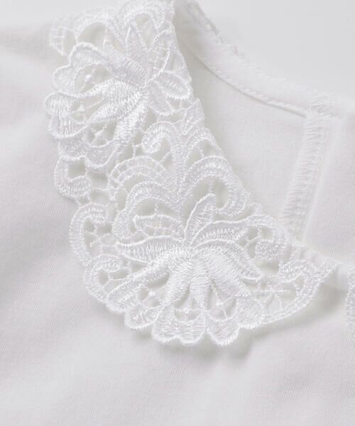 Tartine et Chocolat / タルティーヌ エ ショコラ Tシャツ | コンパクトコットン襟レース長袖Tシャツ(90〜140cm) | 詳細6