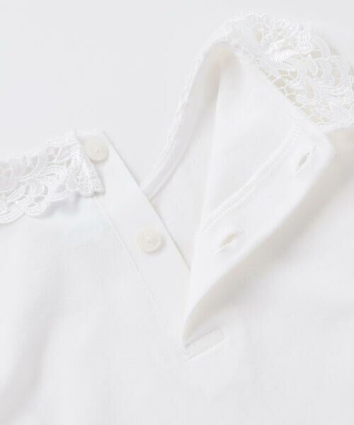 Tartine et Chocolat / タルティーヌ エ ショコラ Tシャツ | コンパクトコットン襟レース長袖Tシャツ(90〜140cm) | 詳細7