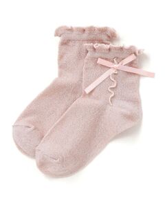 Tartine et Chocolat / タルティーヌ エ ショコラ ソックス | 【日本製】ラメリボンソックス(13〜21cm)