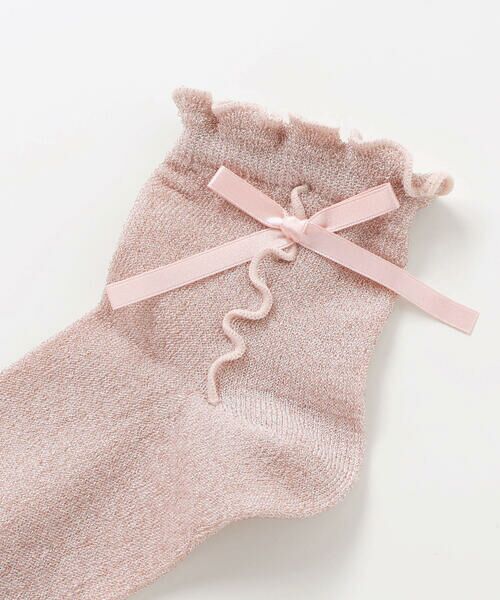 Tartine et Chocolat / タルティーヌ エ ショコラ ソックス | 【日本製】ラメリボンソックス(13〜21cm) | 詳細1