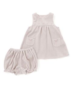 Tartine et Chocolat / タルティーヌ エ ショコラ ベビー・キッズウエア | 【日本製】バラ刺しゅうベロアワンピースブルマ付きベビー(70-90cm)