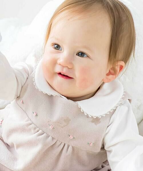 Tartine et Chocolat / タルティーヌ エ ショコラ ベビー・キッズウエア | 【日本製】バラ刺しゅうベロアワンピースブルマ付きベビー(70-90cm) | 詳細2