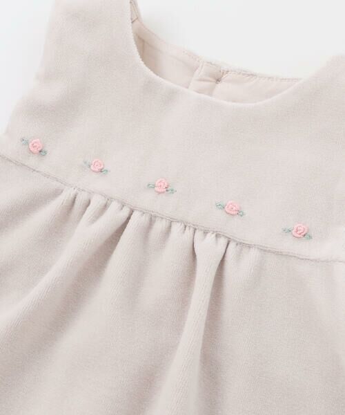 Tartine et Chocolat / タルティーヌ エ ショコラ ベビー・キッズウエア | 【日本製】バラ刺しゅうベロアワンピースブルマ付きベビー(70-90cm) | 詳細5