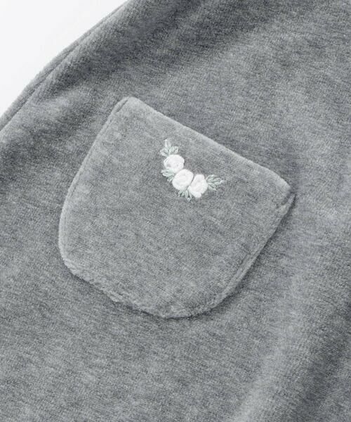 Tartine et Chocolat / タルティーヌ エ ショコラ ベビー・キッズウエア | 【日本製】バラ刺しゅうベロアワンピースブルマ付きベビー(70-90cm) | 詳細11