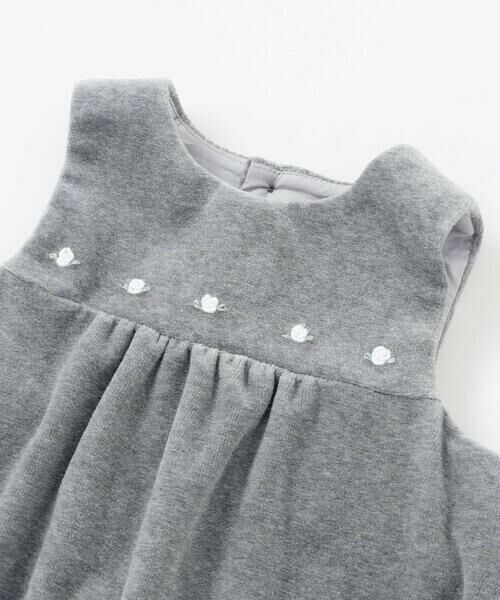 Tartine et Chocolat / タルティーヌ エ ショコラ ベビー・キッズウエア | 【日本製】バラ刺しゅうベロアワンピースブルマ付きベビー(70-90cm) | 詳細9