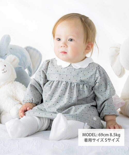 Tartine et Chocolat / タルティーヌ エ ショコラ ベビー・キッズウエア | 【日本製】【お揃い】チェックフロッキードットワンピースブルマ付きベビー(70~90cm) | 詳細1