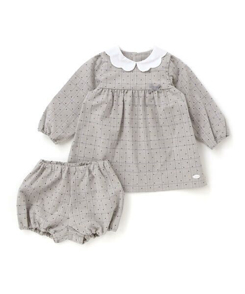 Tartine et Chocolat / タルティーヌ エ ショコラ ベビー・キッズウエア | 【日本製】【お揃い】チェックフロッキードットワンピースブルマ付きベビー(70~90cm) | 詳細3