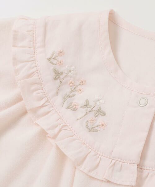 Tartine et Chocolat / タルティーヌ エ ショコラ ロンパース | 小花刺しゅうベロアフリルカバーオールベビー(70-80cm) | 詳細7