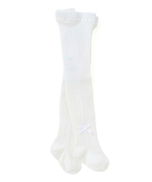 Tartine et Chocolat / タルティーヌ エ ショコラ ベビー・キッズウエア | 【日本製】【お揃い】リボンロゴチャーム付きタイツベビー(70-80cm) | 詳細1