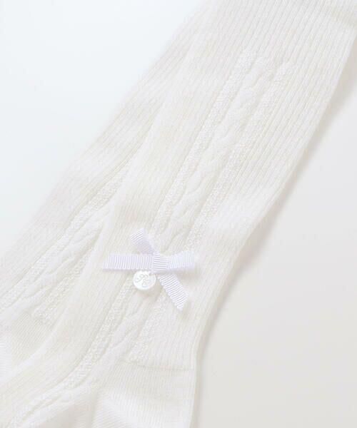 Tartine et Chocolat / タルティーヌ エ ショコラ ベビー・キッズウエア | 【日本製】【お揃い】リボンロゴチャーム付きタイツベビー(70-80cm) | 詳細2