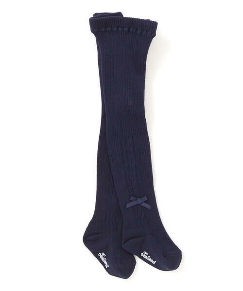 Tartine et Chocolat / タルティーヌ エ ショコラ ベビー・キッズウエア | 【日本製】【お揃い】リボンロゴチャーム付きタイツベビー(70-80cm) | 詳細3