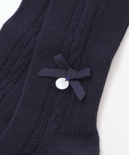 Tartine et Chocolat / タルティーヌ エ ショコラ ベビー・キッズウエア | 【日本製】【お揃い】リボンロゴチャーム付きタイツベビー(70-80cm) | 詳細5