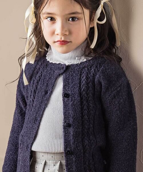 Tartine et Chocolat / タルティーヌ エ ショコラ カーディガン・ボレロ | 【お揃い】フロント編地の前ボタン長袖カーディガン(100~140cm) | 詳細6