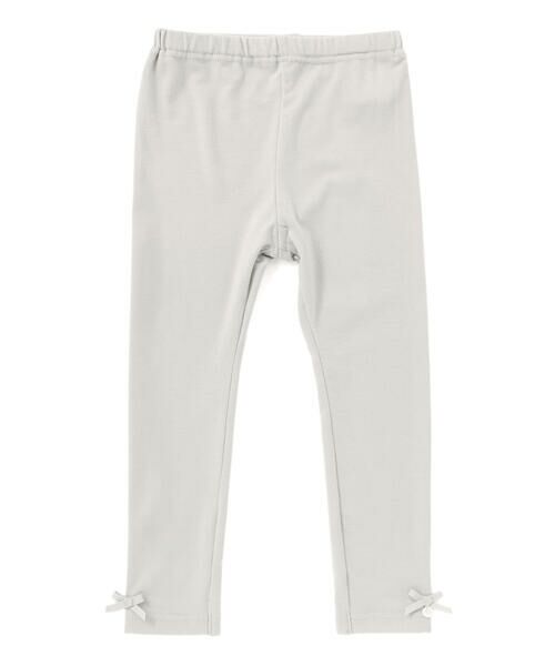 Tartine et Chocolat / タルティーヌ エ ショコラ レギンス・スパッツ | 【日本製】リボン付きラグウォームプレミアレギンス(80~140cm)(グレー)