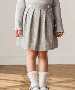 Tartine et Chocolat / タルティーヌ エ ショコラ ミニ・ひざ丈スカート | 【日本製】【お揃い】チェックフロッキードットスカート(100~140cm)