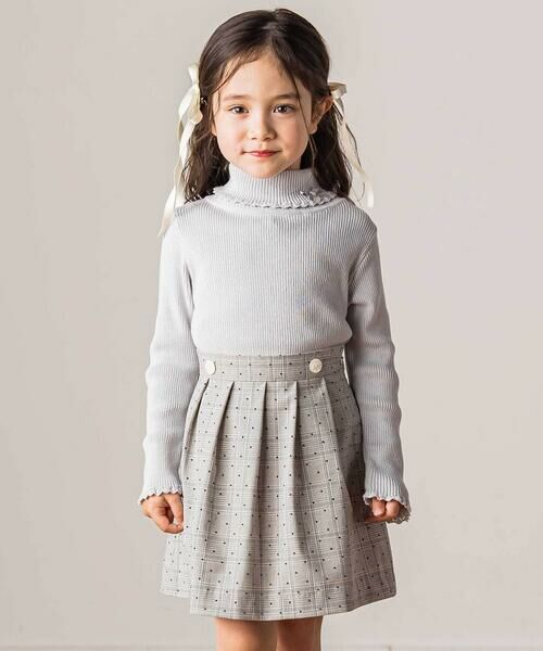 Tartine et Chocolat / タルティーヌ エ ショコラ ミニ・ひざ丈スカート | 【日本製】【お揃い】チェックフロッキードットスカート(100~140cm) | 詳細2